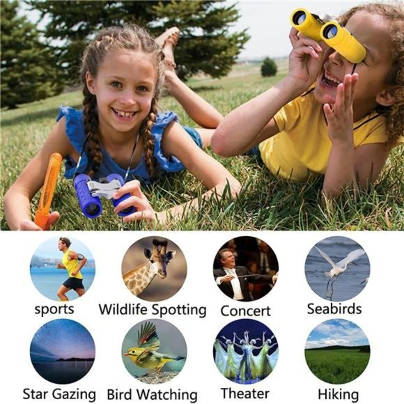 Binoculars for Kids, Compact High Resolution Shockproof Binoculars 12X25(Orange) - Picture 6 of 6